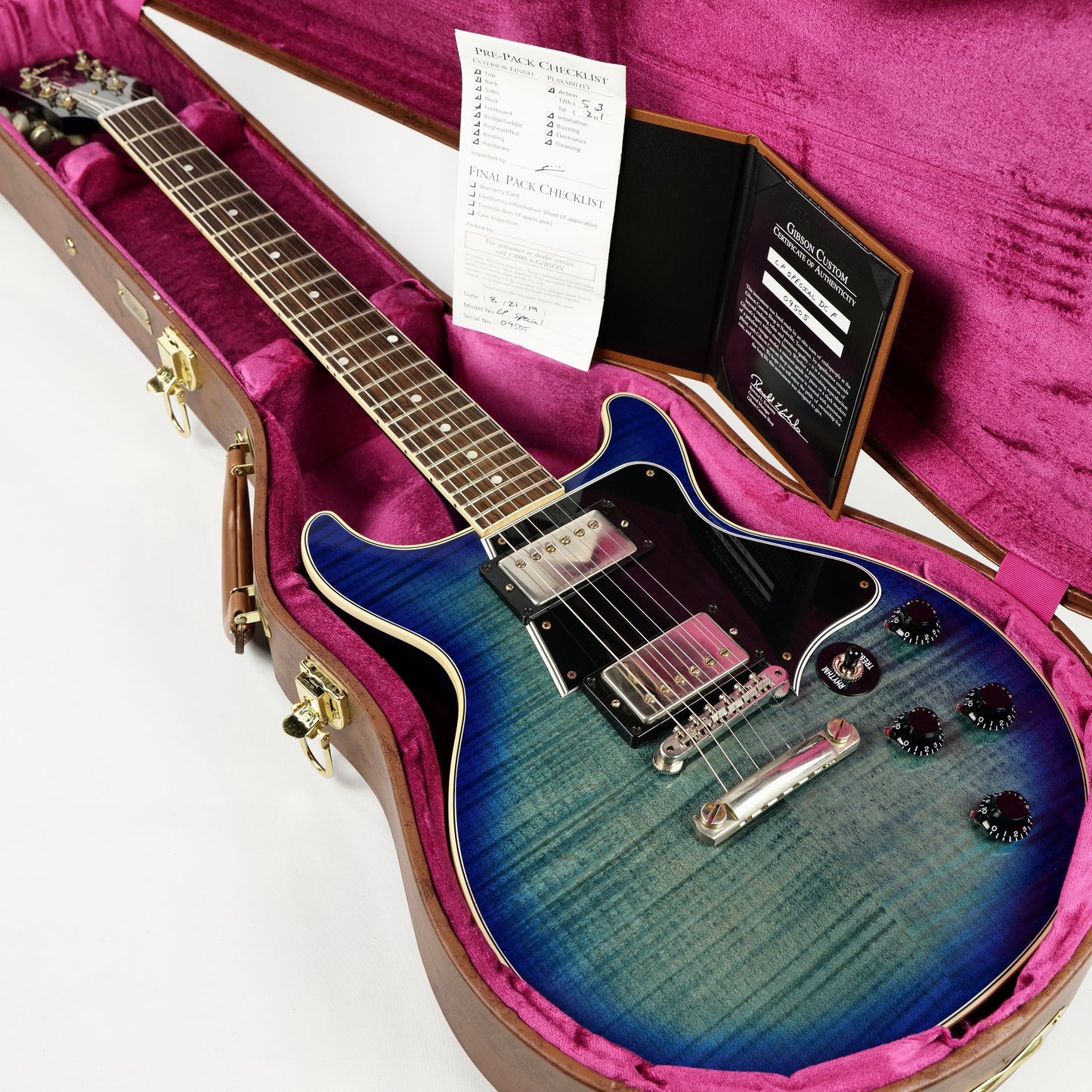 2019 Gibson Custom Shop Les Paul Special Double Cut Figured - Denim Blue Burst