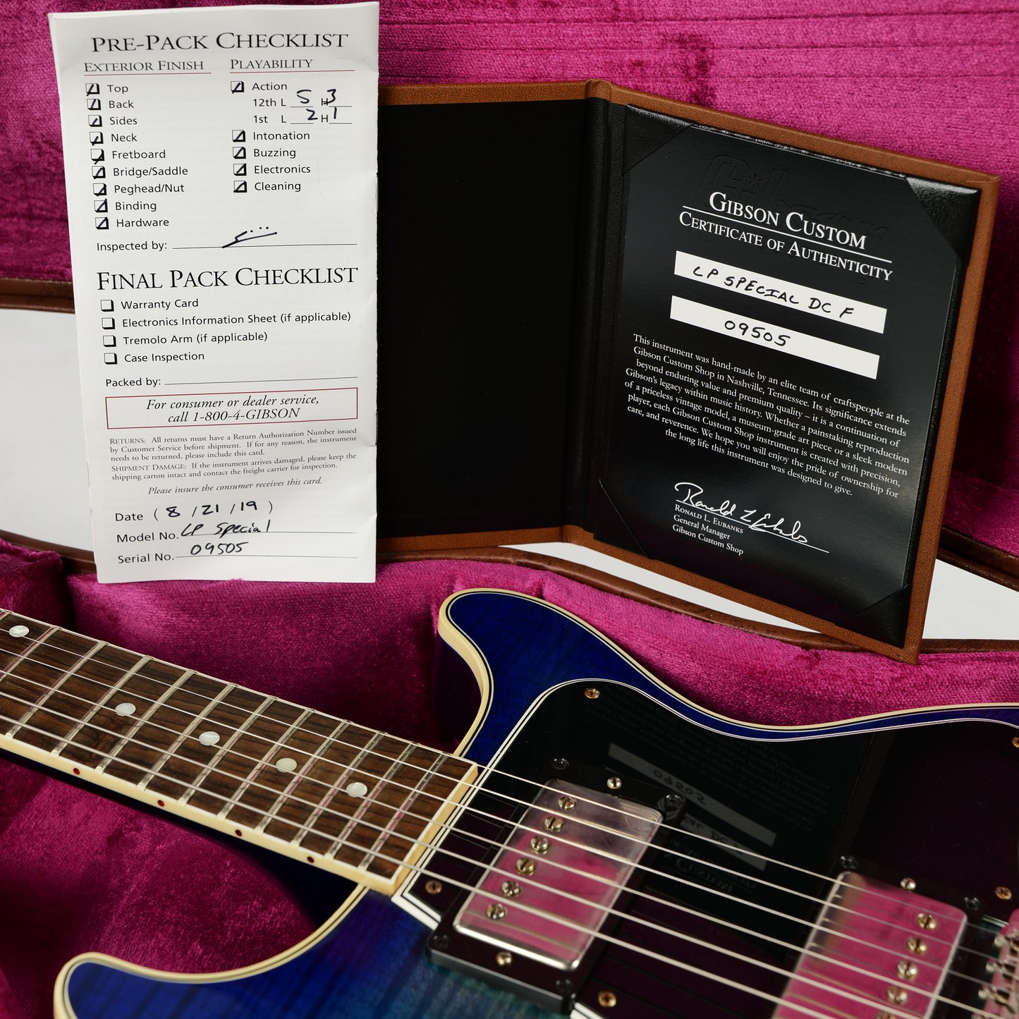 2019 Gibson Custom Shop Les Paul Special Double Cut Figured - Denim Blue Burst