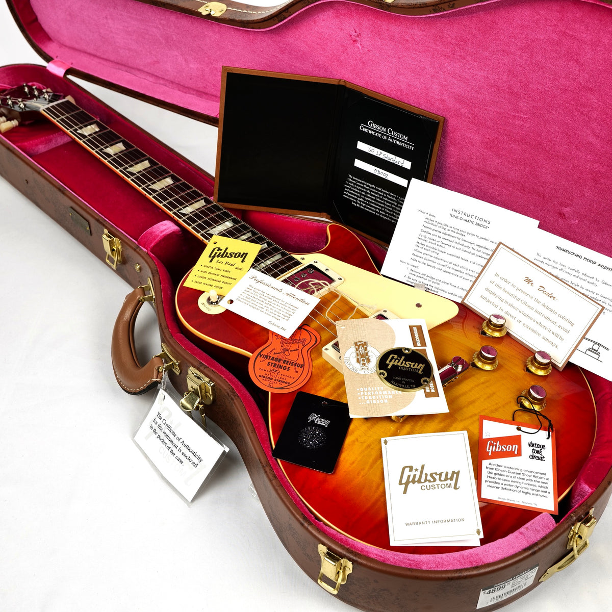 2022 Gibson Custom Shop '60 Les Paul Standard Reissue VOS Cherry Burst R0 8.2lbs