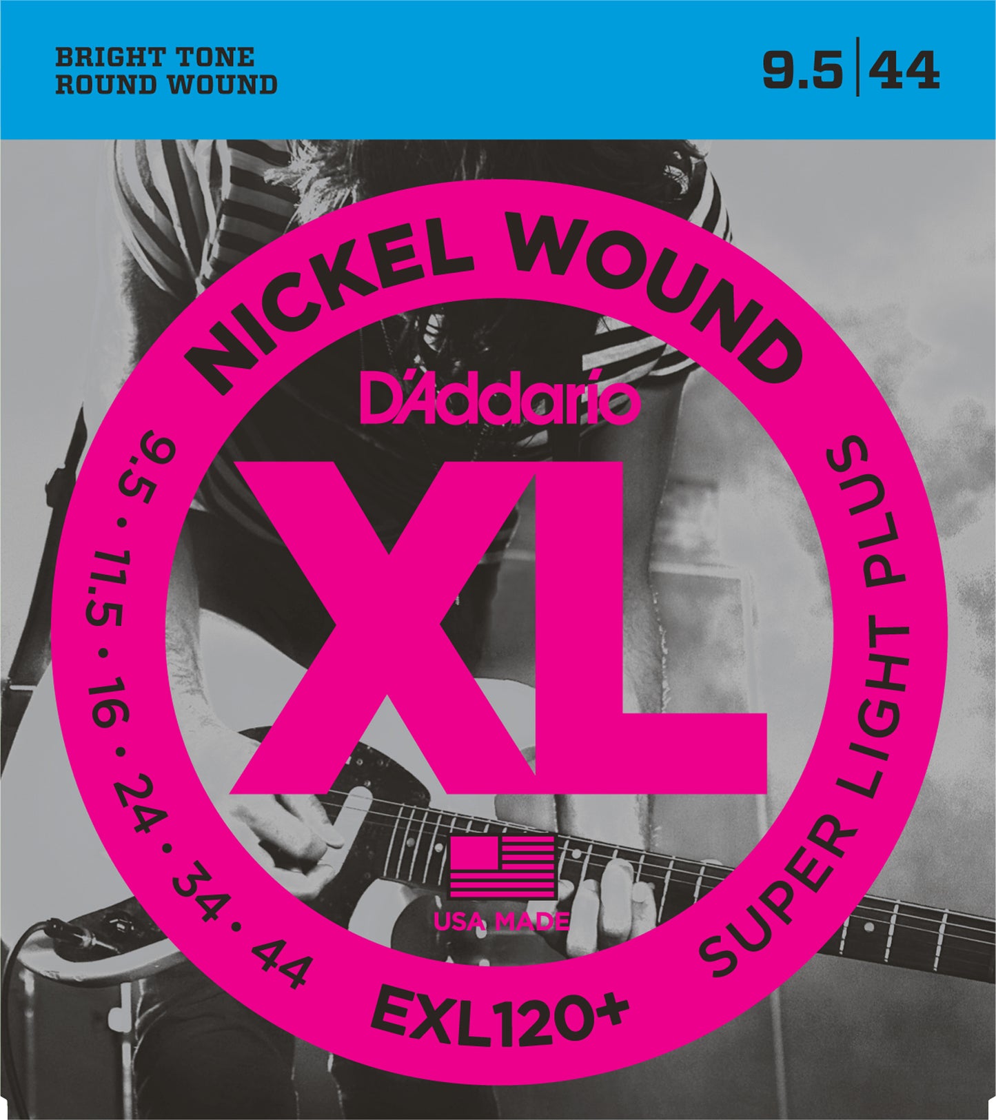 D'Addario EXL120+-3D Nickel Wound Electric Guitar Strings, Super Light Plus Gauge 3-pack